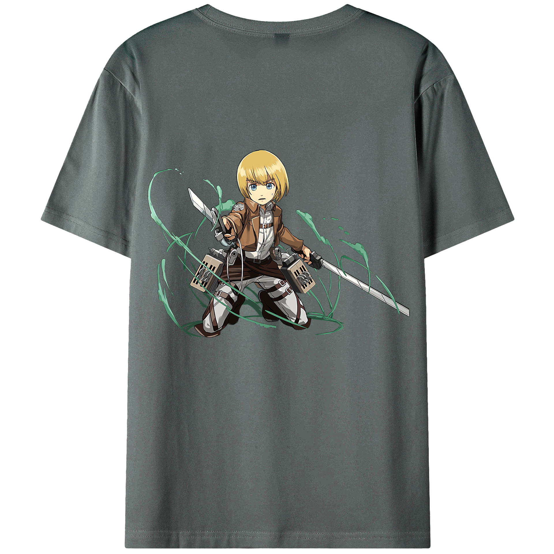 （画像用） 進撃の巨人 アルミン·アルレルト Attack on Titan Armin Arlert 綿100％ メンズ半袖Tシャツ（バックプリント） 通気性